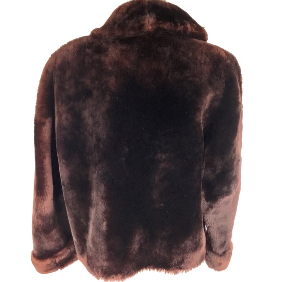 Vtg Heironimus of Roanoke Faux Fur Jacket Brown - Picture 5 of 8